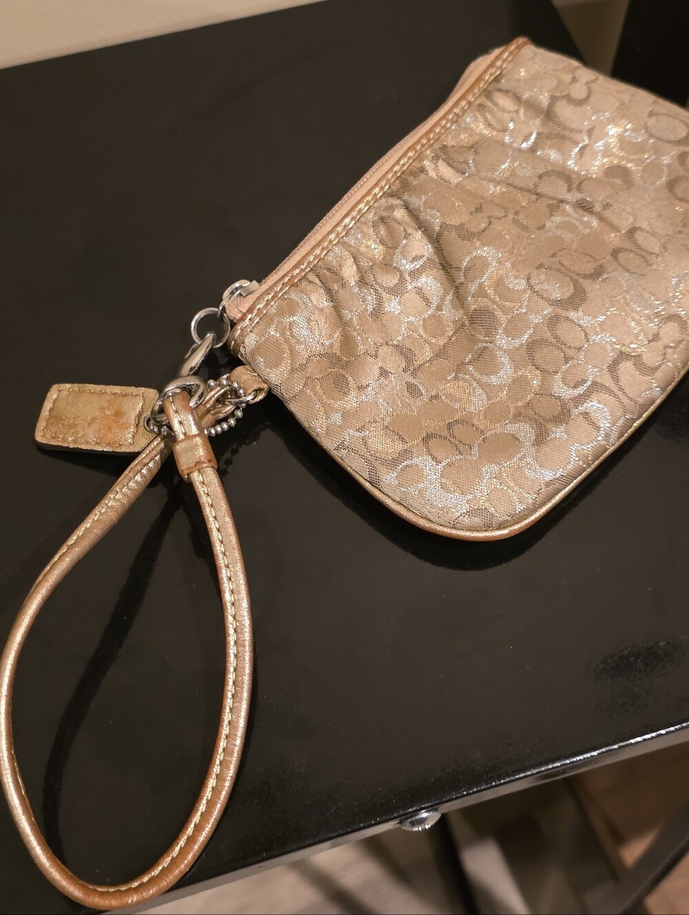 Coach Gold Signature Wristlet